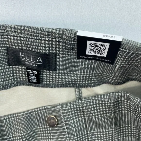 Ella Rafaella Ponte Pants Womens Plus size 18W Gray Pull on Business Career New - Picture 3 of 8